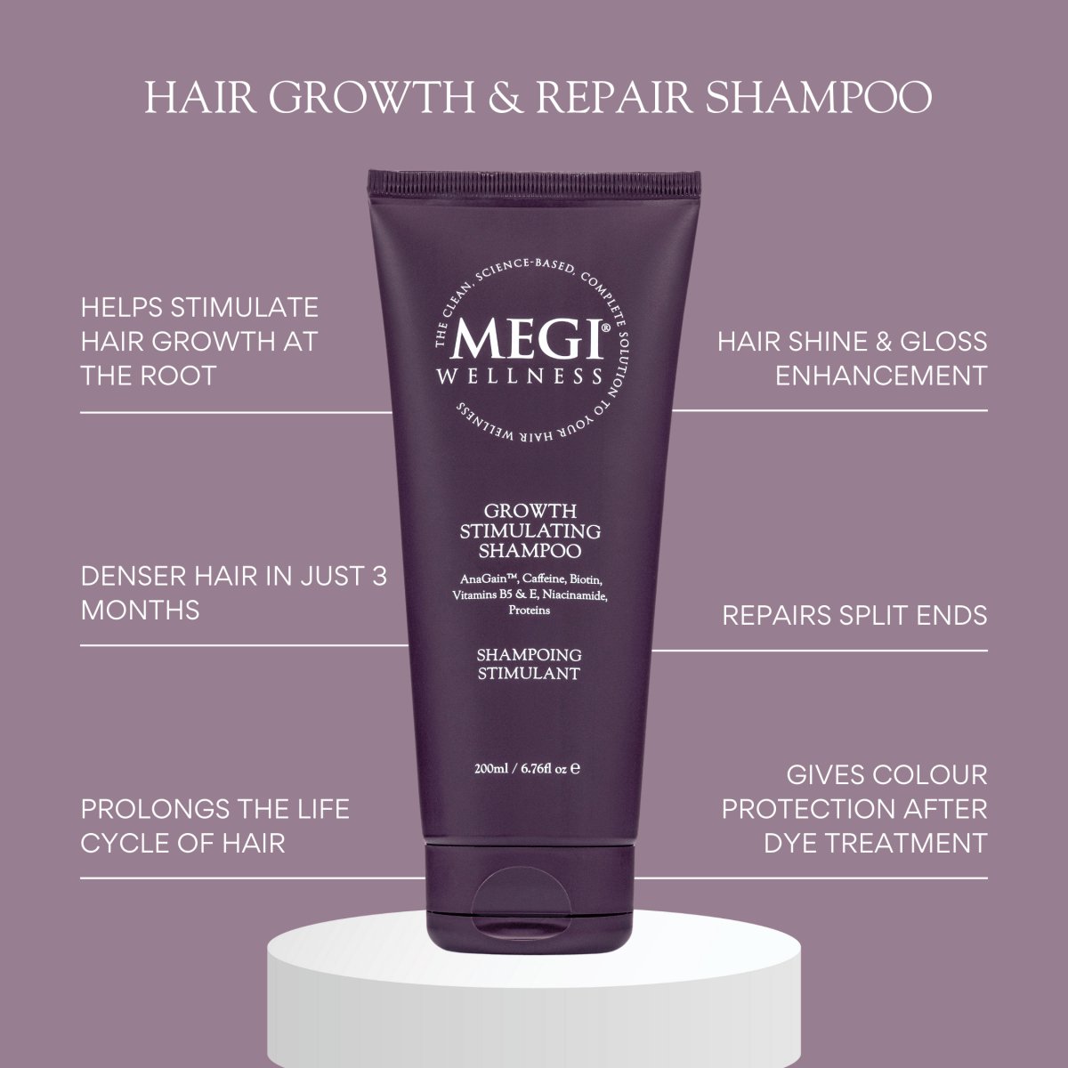 Megi Ultimate Hair Growth Set - Front tubs, hair loss shampoo. For hair loss, thining hair and regrowth