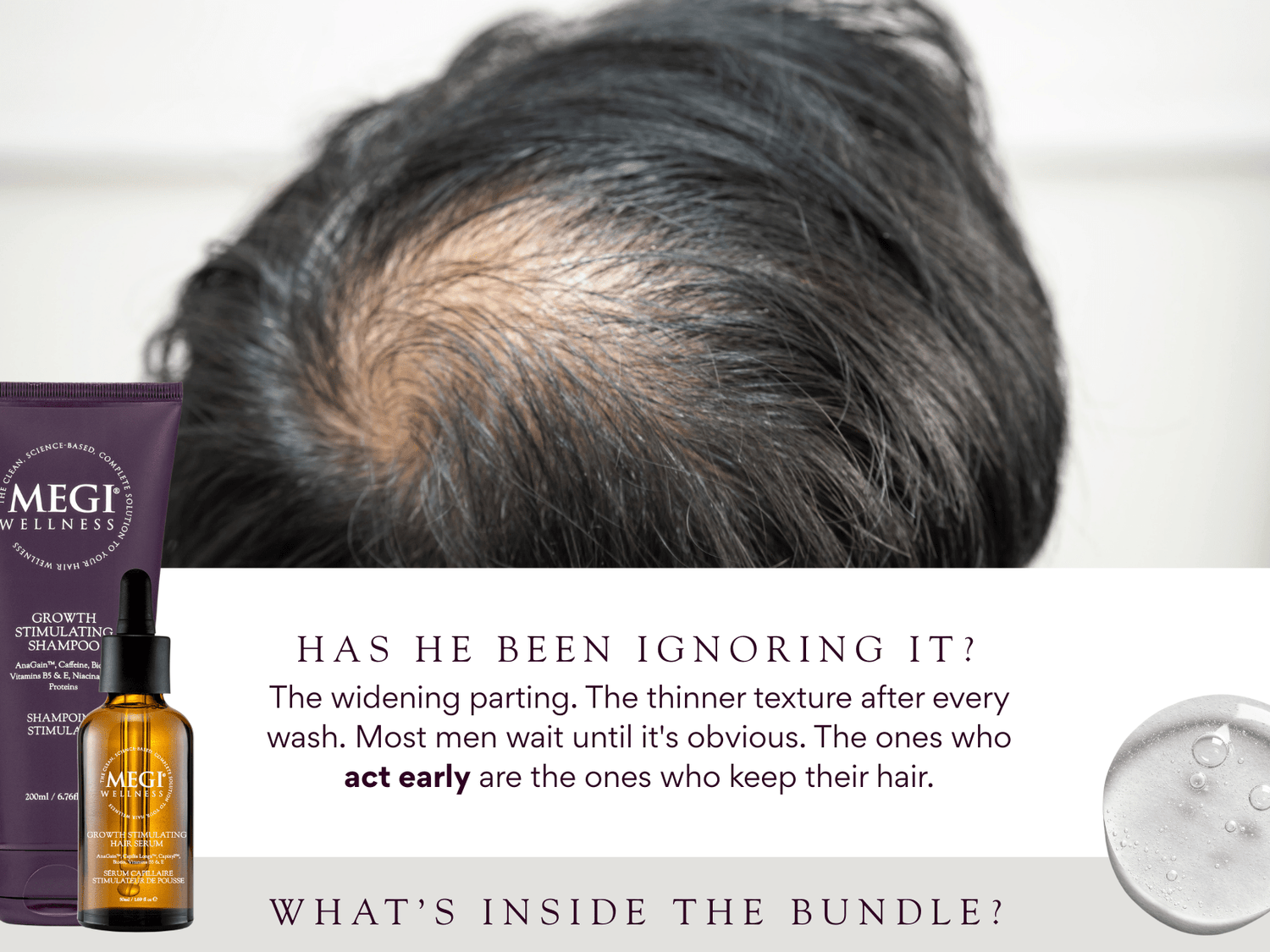Hair Growth Serum for Thinning Hair | 89% Less Hair Loss - MEGIWellness