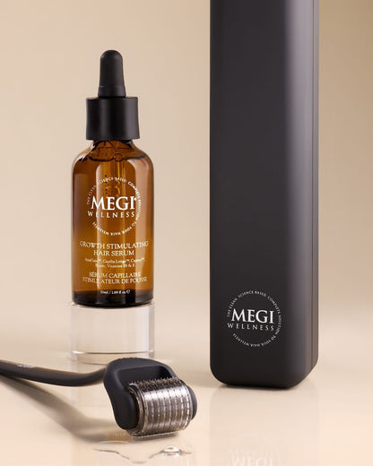 Megi Wellness Scalp Activation Duo | Derma Roller + Growth Stimulating Hair Serum - MEGIWellness