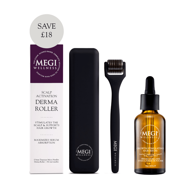 hair regrowth serum and derma roller duo